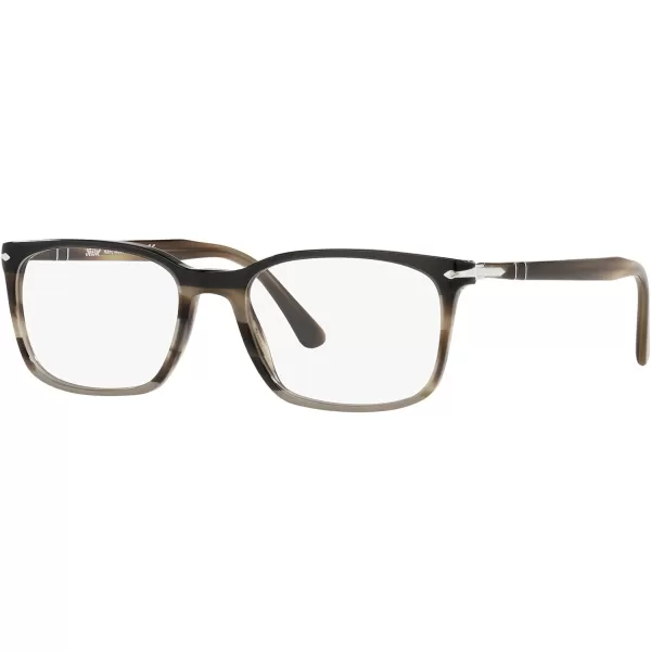 Persol Po3189v Rectangular Prescription Eyewear FramesStriped BrownGreyBlackDemo Lens