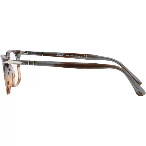 Persol Po3189v Rectangular Prescription Eyewear FramesStriped GreyGradient BrownDemo Lens
