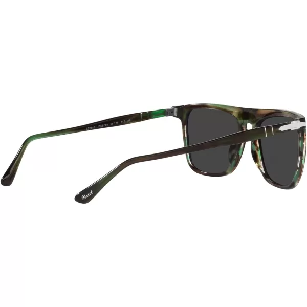 Persol Po3225s Rectangular SunglassesStriped GreenBlack Polarized