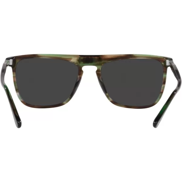 Persol Po3225s Rectangular SunglassesStriped GreenBlack Polarized