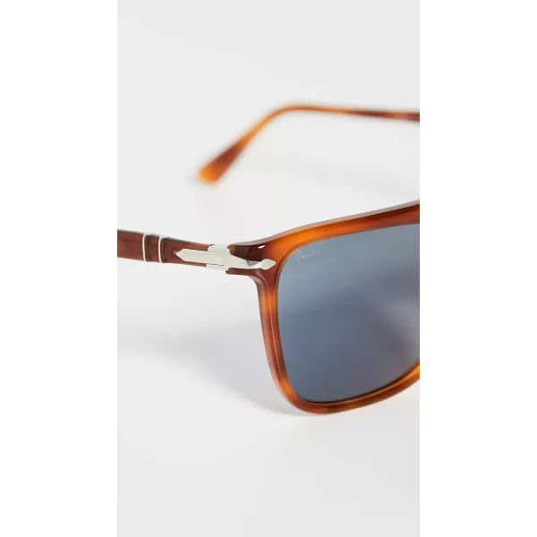 Persol Po3225s Rectangular SunglassesTerra Di SienaLight Blue