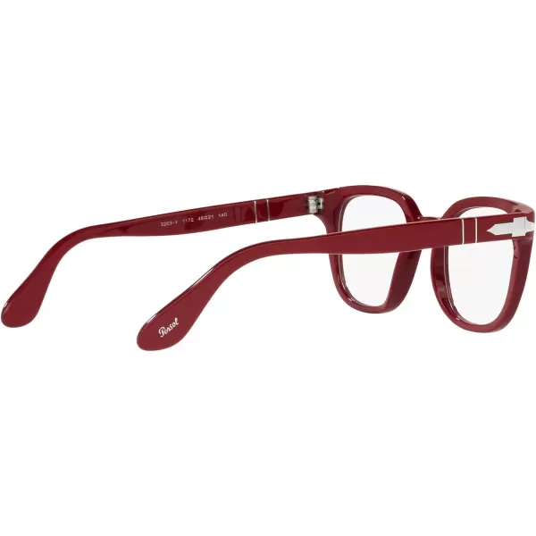 Persol Po3263v Square Prescription Eyewear FramesSolid RedDemo Lens