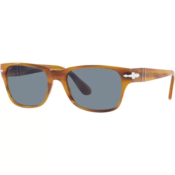 Persol Po3288s Rectangular SunglassesStriped BrownLight Blue