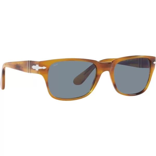 Persol Po3288s Rectangular SunglassesStriped BrownLight Blue