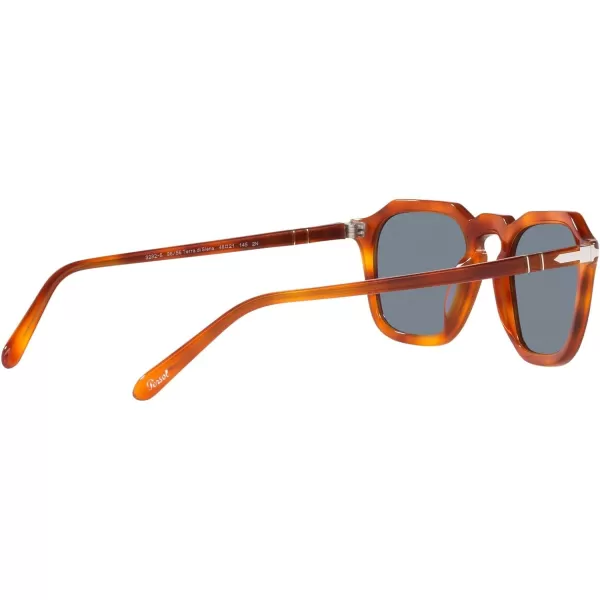 Persol Po3292s Square SunglassesTerra Di SienaLight Blue