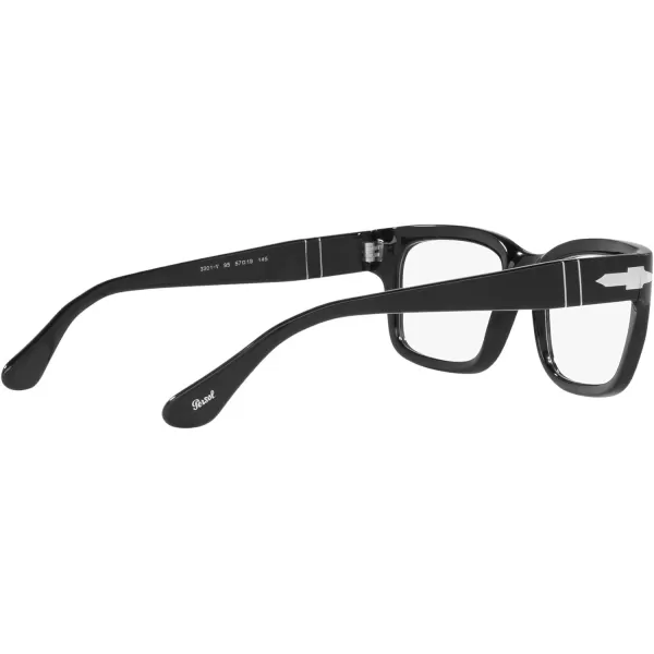 Persol Po3301v Rectangular Prescription Eyewear FramesBlackDemo Lens