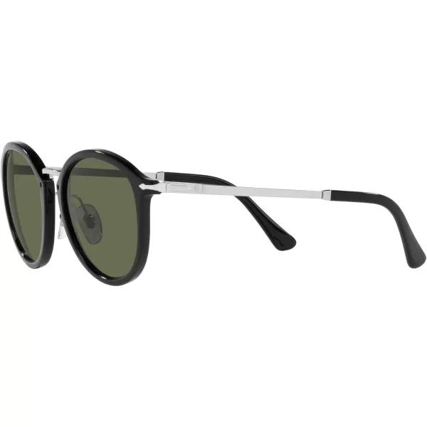 Persol Po3309s Round SunglassesBlackPolarized Green