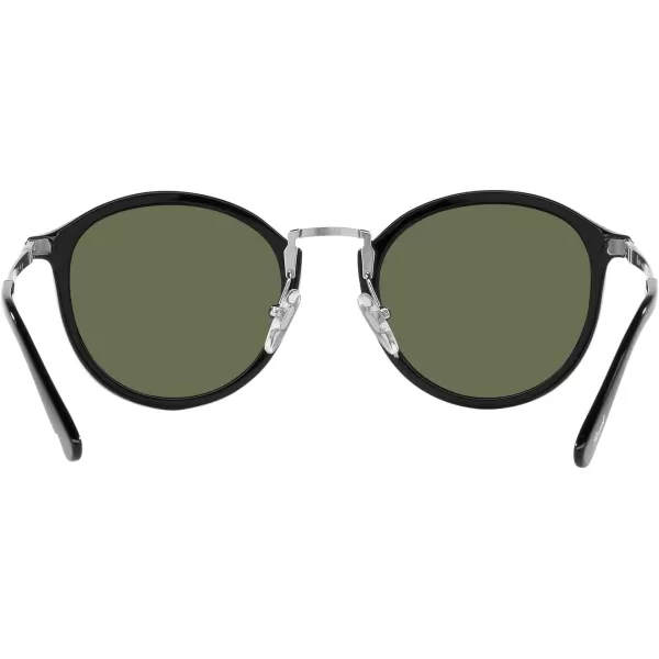 Persol Po3309s Round SunglassesBlackPolarized Green