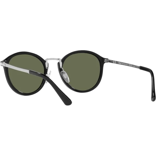 Persol Po3309s Round SunglassesBlackPolarized Green