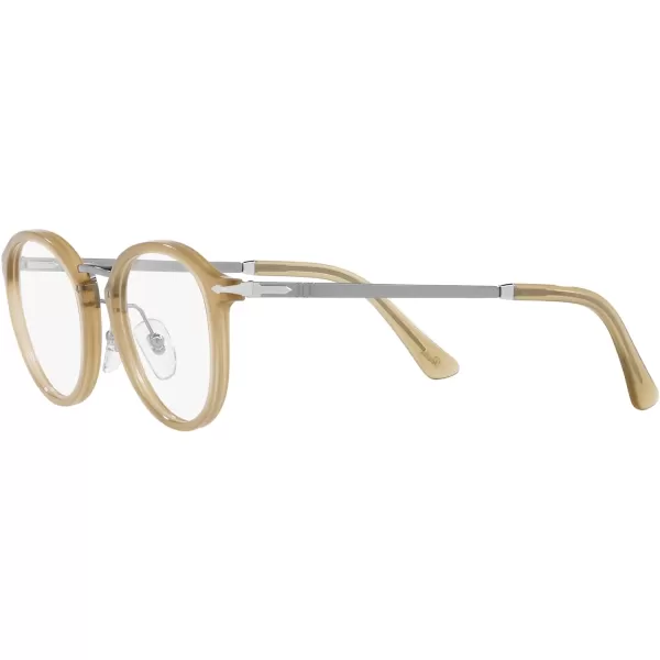 Persol Po3309v Round Prescription Eyewear FramesBeige OpalDemo Lens