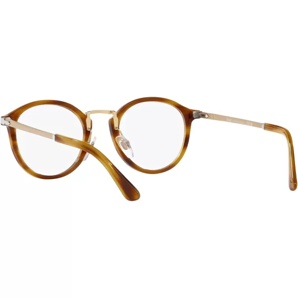 Persol Po3309v Round Prescription Eyewear FramesStriped BrownDemo Lens