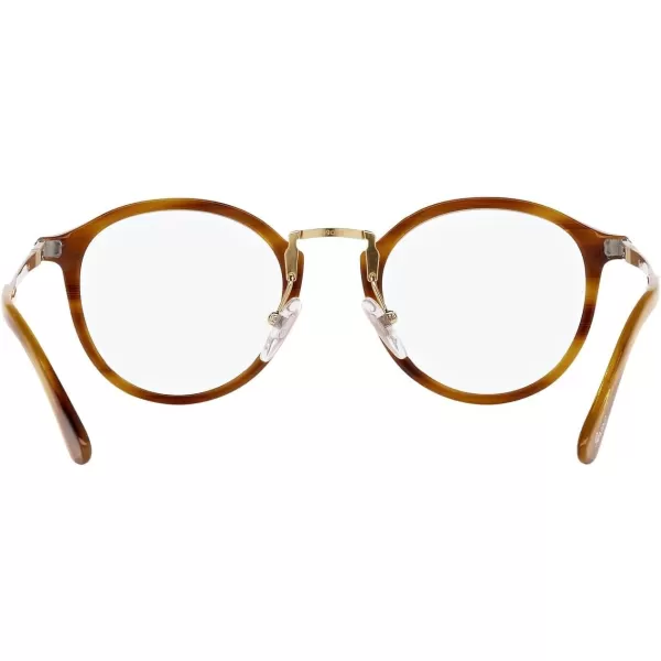 Persol Po3309v Round Prescription Eyewear FramesStriped BrownDemo Lens