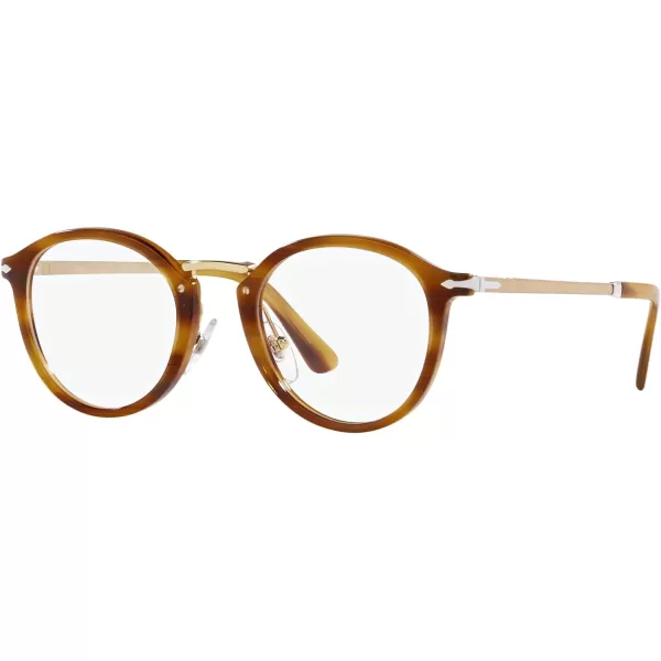 Persol Po3309v Round Prescription Eyewear FramesStriped BrownDemo Lens