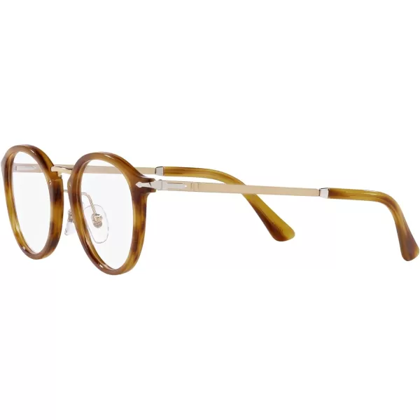 Persol Po3309v Round Prescription Eyewear FramesStriped BrownDemo Lens