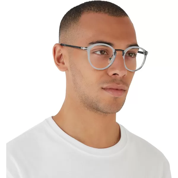 Persol Po3309v Round Prescription Eyewear FramesTransparent GreyDemo Lens