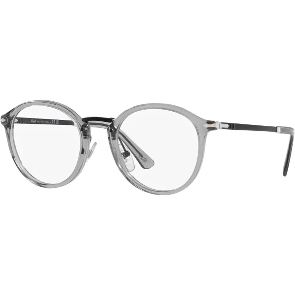 Persol Po3309v Round Prescription Eyewear FramesTransparent GreyDemo Lens