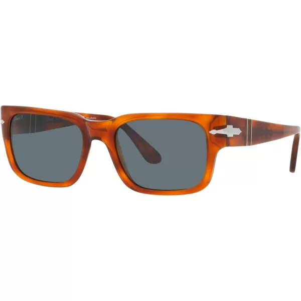 Persol Po3315s Rectangular SunglassesTerra Di SienaDark Blue Polarized