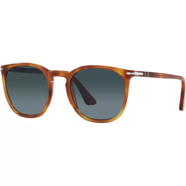 Persol Po3316s Rectangular SunglassesTerra Di SienaGradient Blue Polarized