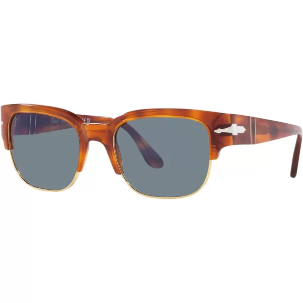 Persol Po3319s Square SunglassesTerra Di SienaLight Blue