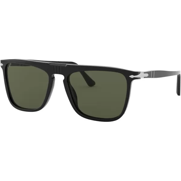 Persol Unisex Sunglasses Black Frame Green Lenses 56MMBlackGreen Polarized