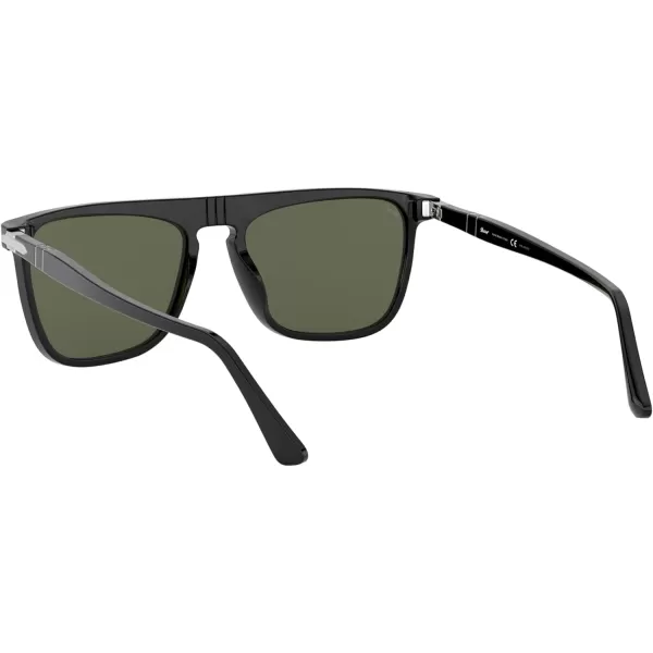 Persol Unisex Sunglasses Black Frame Green Lenses 56MMBlackGreen Polarized