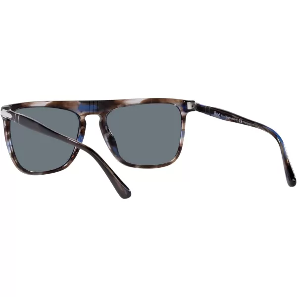 Persol Unisex Sunglasses Black Frame Green Lenses 56MMStriped BlueDark Blue Polarized