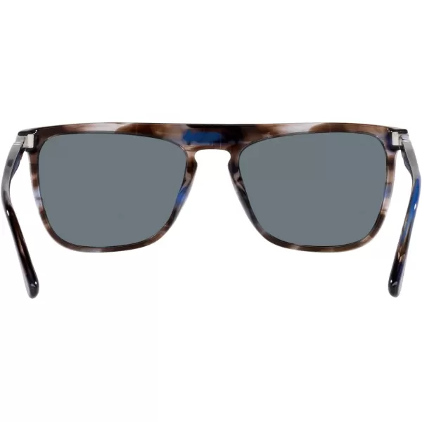 Persol Unisex Sunglasses Black Frame Green Lenses 56MMStriped BlueDark Blue Polarized