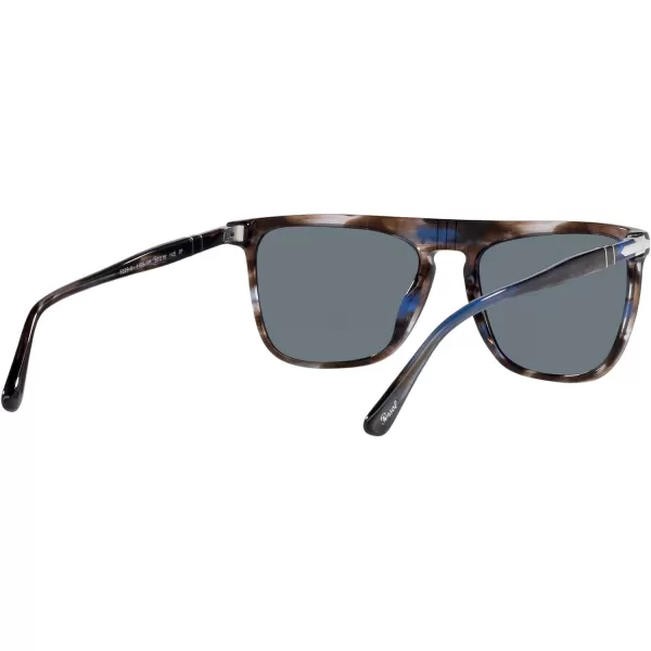 Persol Unisex Sunglasses Black Frame Green Lenses 56MMStriped BlueDark Blue Polarized