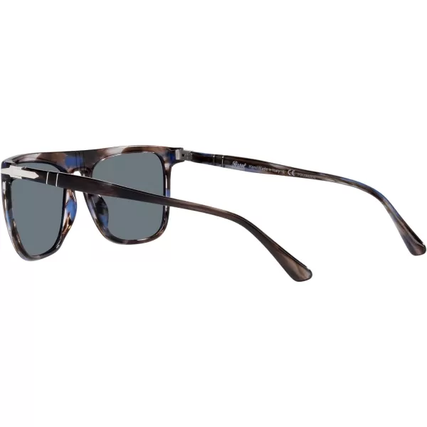 Persol Unisex Sunglasses Black Frame Green Lenses 56MMStriped BlueDark Blue Polarized