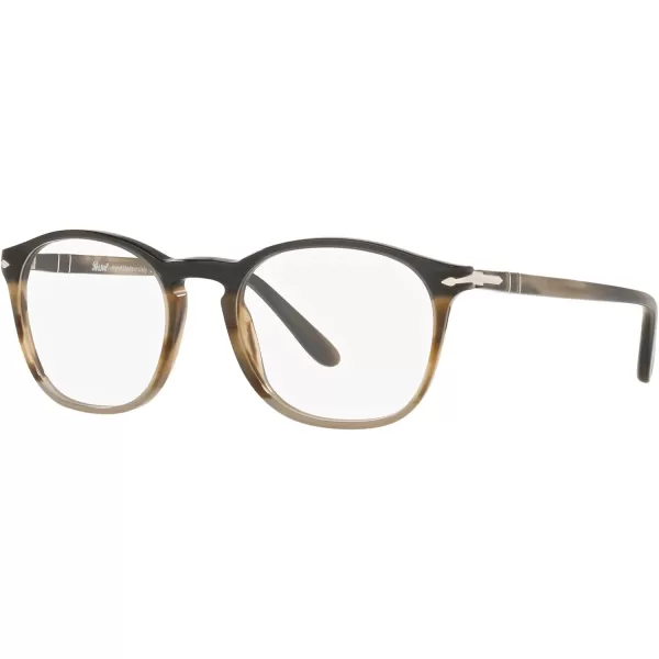 Persol Womens Po3007v Square Prescription Eyewear FramesBlackGrey StripedDemo Lens