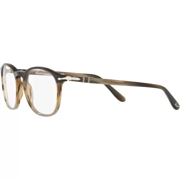 Persol Womens Po3007v Square Prescription Eyewear FramesBlackGrey StripedDemo Lens