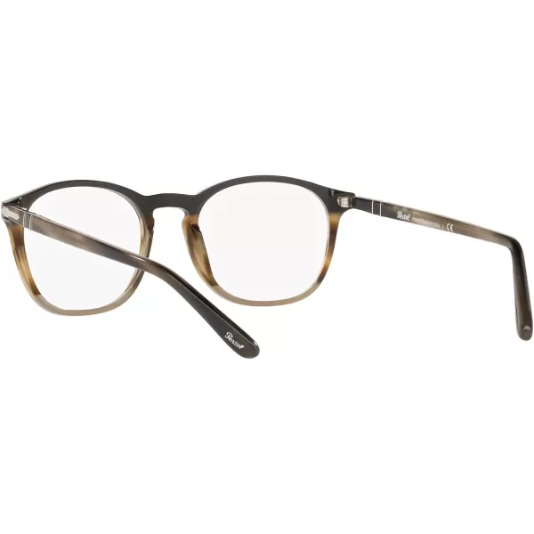 Persol Womens Po3007v Square Prescription Eyewear FramesBlackGrey StripedDemo Lens