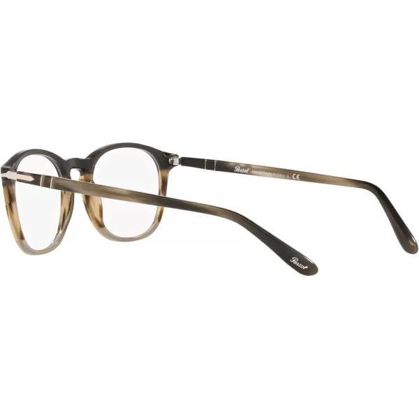 Persol Womens Po3007v Square Prescription Eyewear FramesBlackGrey StripedDemo Lens