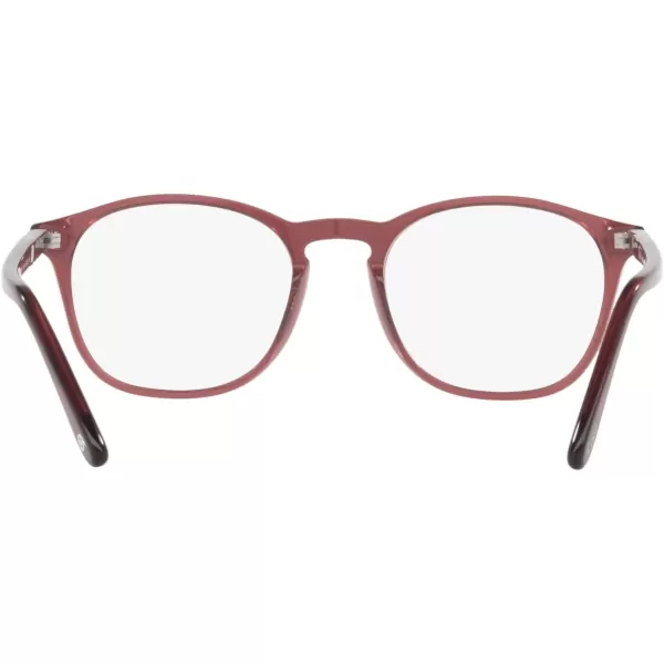 Persol Womens Po3007v Square Prescription Eyewear FramesBurnt Red TransparentDemo Lens