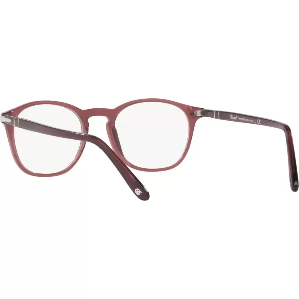 Persol Womens Po3007v Square Prescription Eyewear FramesBurnt Red TransparentDemo Lens