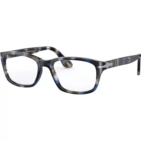 Persol Womens Po3012v Square Prescription Eyewear FramesStriped BlueGreyDemo Lens