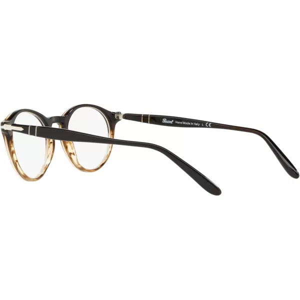 Persol Womens Po3092v Round Prescription Eyewear FramesGradient BlackStriped BrownDemo