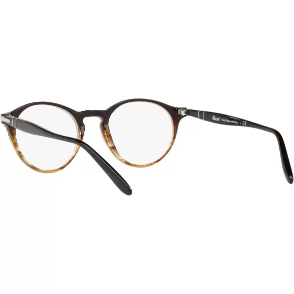 Persol Womens Po3092v Round Prescription Eyewear FramesGradient BlackStriped BrownDemo