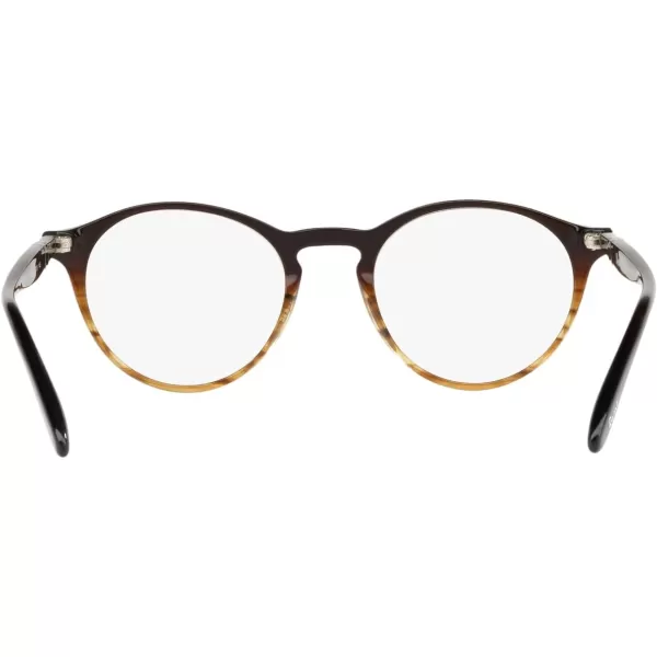 Persol Womens Po3092v Round Prescription Eyewear FramesGradient BlackStriped BrownDemo