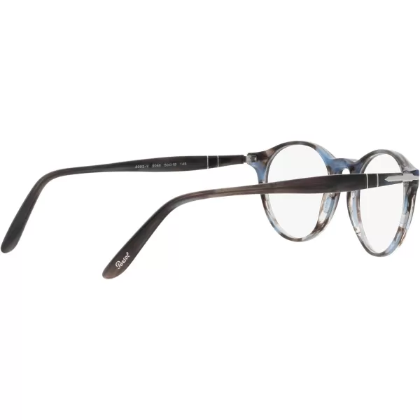 Persol Womens Po3092v Round Prescription Eyewear FramesStriped BlueDemo Lens