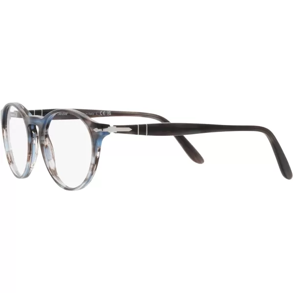 Persol Womens Po3092v Round Prescription Eyewear FramesStriped BlueDemo Lens