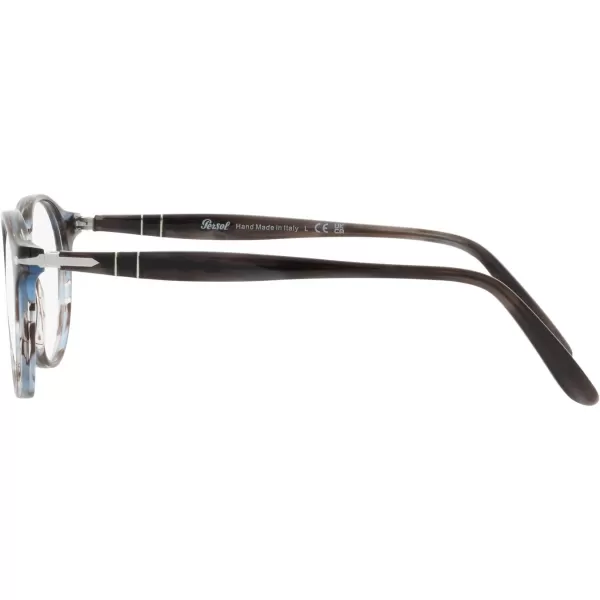 Persol Womens Po3092v Round Prescription Eyewear FramesStriped BlueDemo Lens