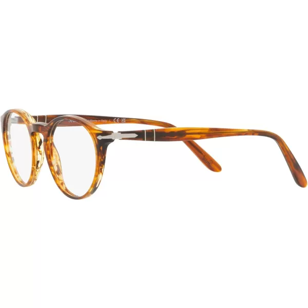 Persol Womens Po3092v Round Prescription Eyewear FramesStriped BrownDemo Lens