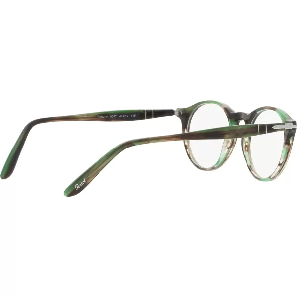 Persol Womens Po3092v Round Prescription Eyewear FramesStriped GreenDemo Lens