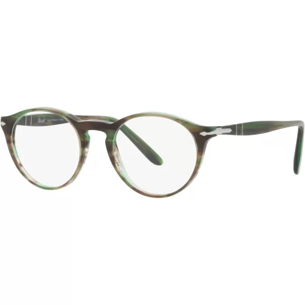 Persol Womens Po3092v Round Prescription Eyewear FramesStriped GreenDemo Lens