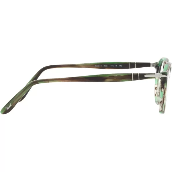 Persol Womens Po3092v Round Prescription Eyewear FramesStriped GreenDemo Lens