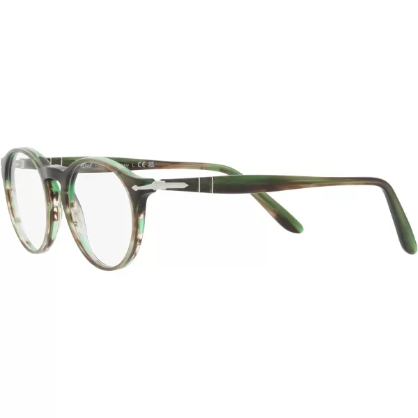 Persol Womens Po3092v Round Prescription Eyewear FramesStriped GreenDemo Lens