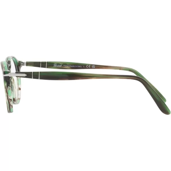 Persol Womens Po3092v Round Prescription Eyewear FramesStriped GreenDemo Lens