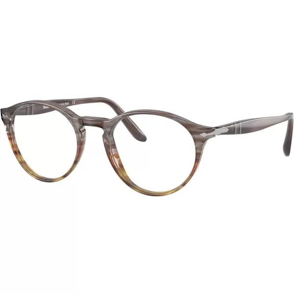 Persol Womens Po3092v Round Prescription Eyewear FramesStriped Grey Gradient BrownDemo Lens