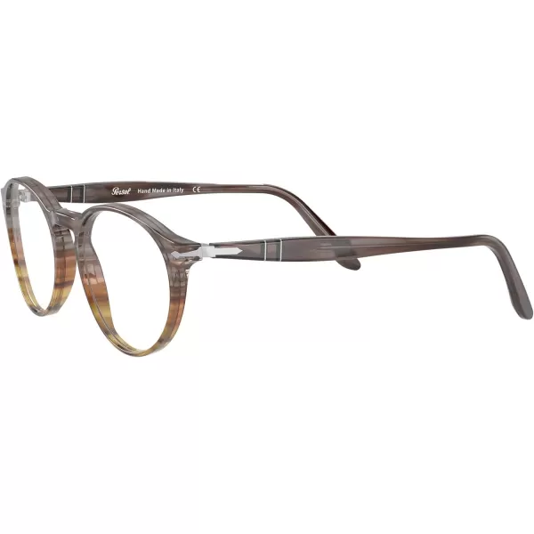 Persol Womens Po3092v Round Prescription Eyewear FramesStriped Grey Gradient BrownDemo Lens